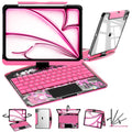 Transparent 360° Rotatable iPad Keyboard Case - Transparent Pink