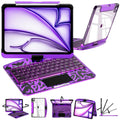 Transparent 360° Rotatable iPad Keyboard Case - Transparent Purple